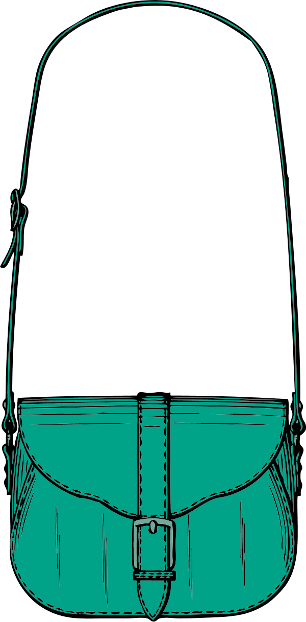 Clothes Hanger Clip Art - Purse Clip Art (600x1218)