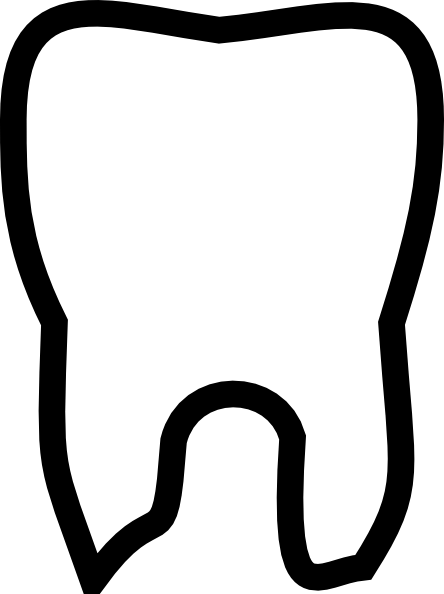 Tooth Outline Clip Art At Clker Com Vector Clip Art - Tooth Outline Clip Art At Clker Com Vector Clip Art (444x594)