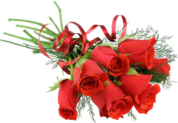 Flowers - Rose Flower Bouquet Png (617x473)