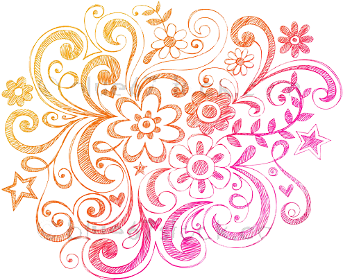 Hand-drawn Sketchy Flowers And Swirls Doodle Vector - Hope For Your Heart (500x417)