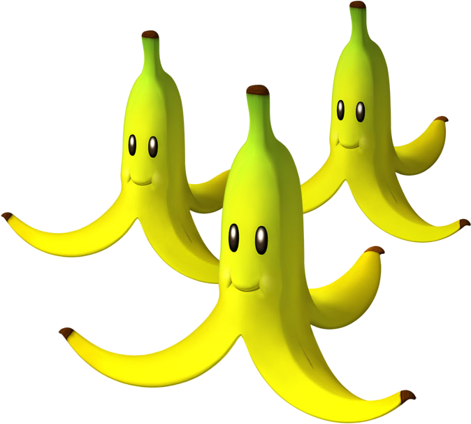 Triple Bananas Artwork - Mario Kart Banana Peel (680x614)