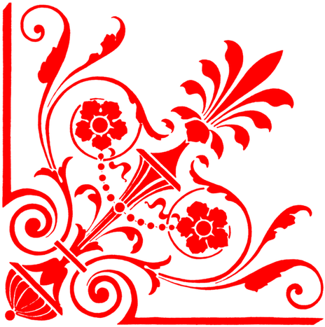 Floral Corners Png - Red Floral Vector Png (512x512)