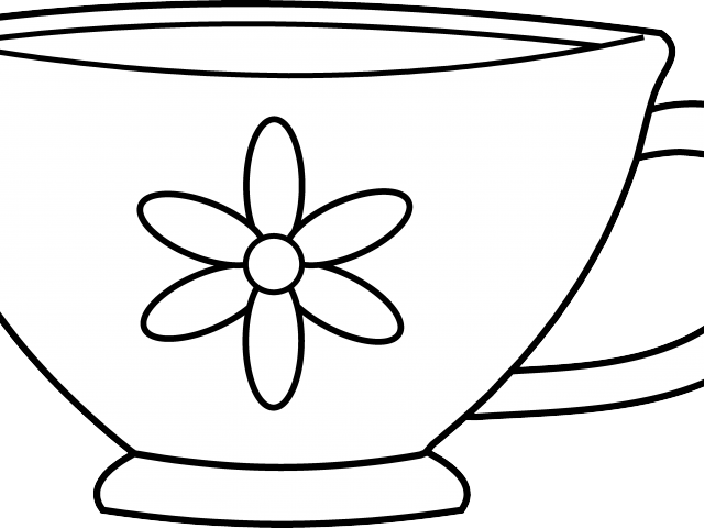 Drawn Tea Cup Clip Art - Tea Cup Coloring Page (640x480)