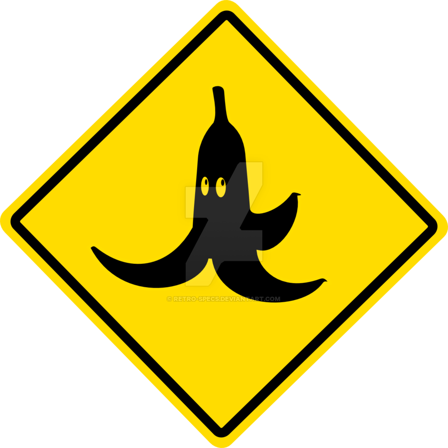 Banana Clipart Mario - School Ahead Road Sign (900x900)
