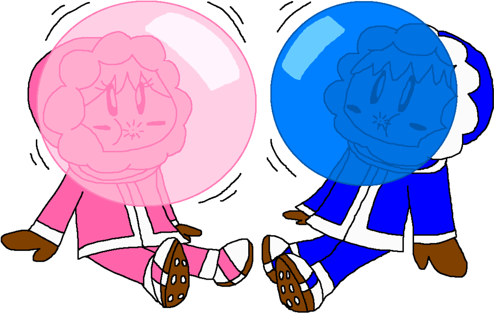 Popo And Nana Blow A Color Bubble Gum By Pokegirlrules - Bubble Gum (1024x667)