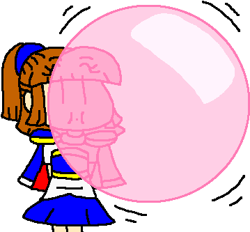 Arle Nadja Blowing Big Bubble Gum By Pokegirlrules - Cartoon (375x346)