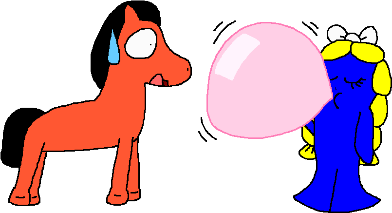 Pokey Appreciates Goo Blowing Bubble Gum By Pokegirlrules - Cartoon (858x506)
