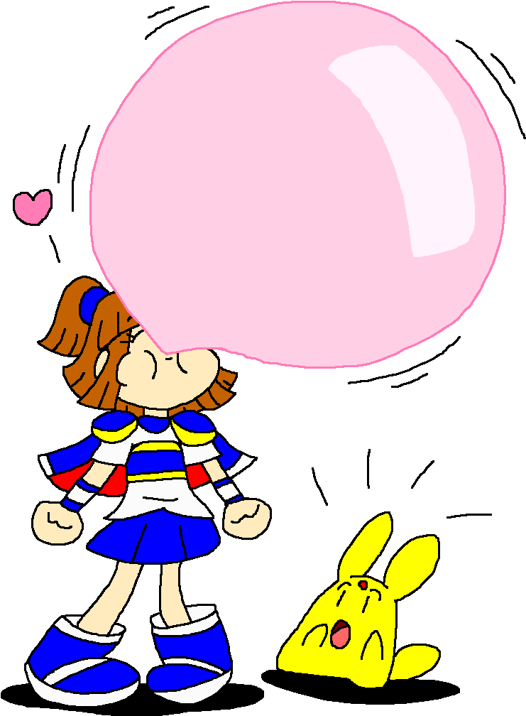 Carbuncle Watching Arle Blowing Bubble Gum By Pokegirlrules - Bubble Gum (777x1019)