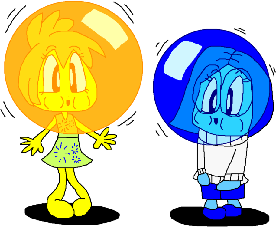 Joy And Sadness Blowing A Color Bubble Gum By Pokegirlrules - Sadness (1011x791)