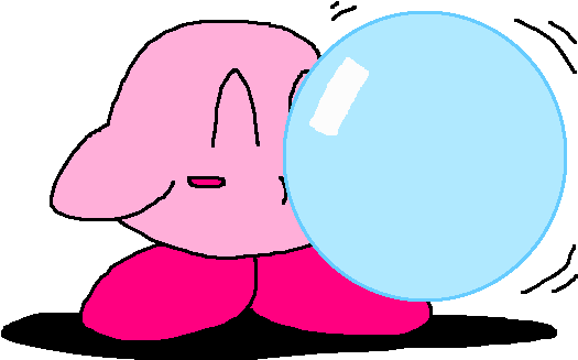 Kirby Blowing Bubble Gum By Pokegirlrules - Bubble Gum (564x355)