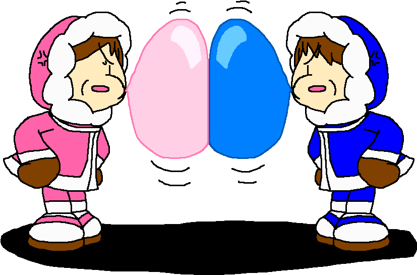 Popo And Nana Bubble Gum Fight By Pokegirlrules - Popo (843x568)