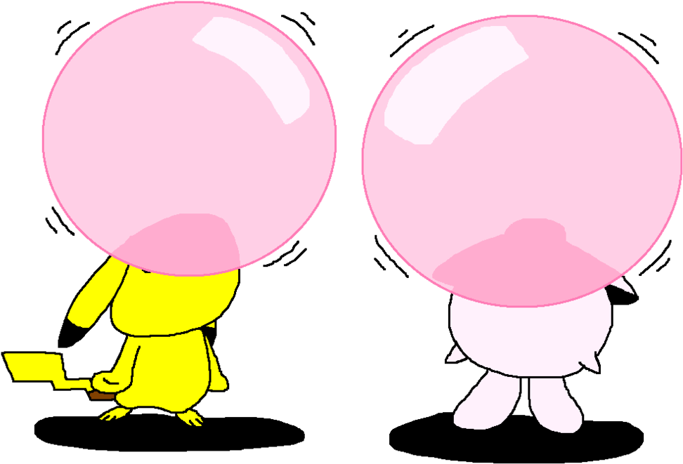 Bubble Gum Duo Pikachu And Jigglypuff By Pokegirlrules - Cartoon (1024x704)
