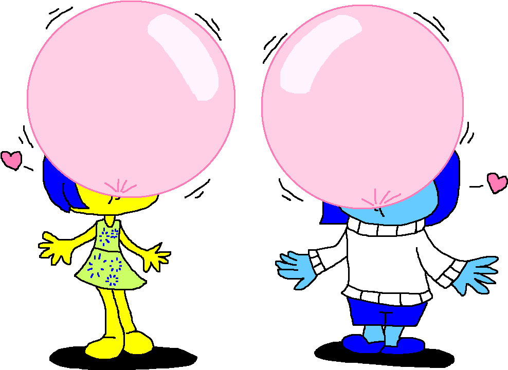 Bubble Gum With Joy And Sadness By Pokegirlrules - Cartoon (1024x768)