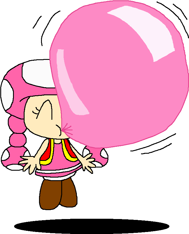 Toadette's Floaty Bubble Gum By Pokegirlrules - Cartoon (748x873)