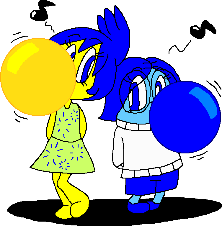 Joy And Sadness Humming Bubble Gum By Pokegirlrules - Cartoon (842x818)