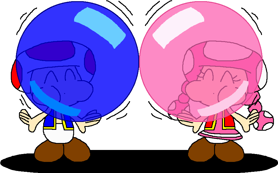 Blue And Pink Bubble Gum By Pokegirlrules - Cartoon (1022x662)