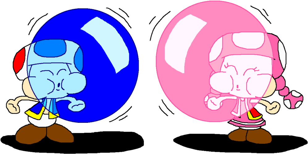Toad X Toadette Color Bubble Gum By Pokegirlrules - Rocky The Flying Squirrel Color Bubble Gum (1024x530)