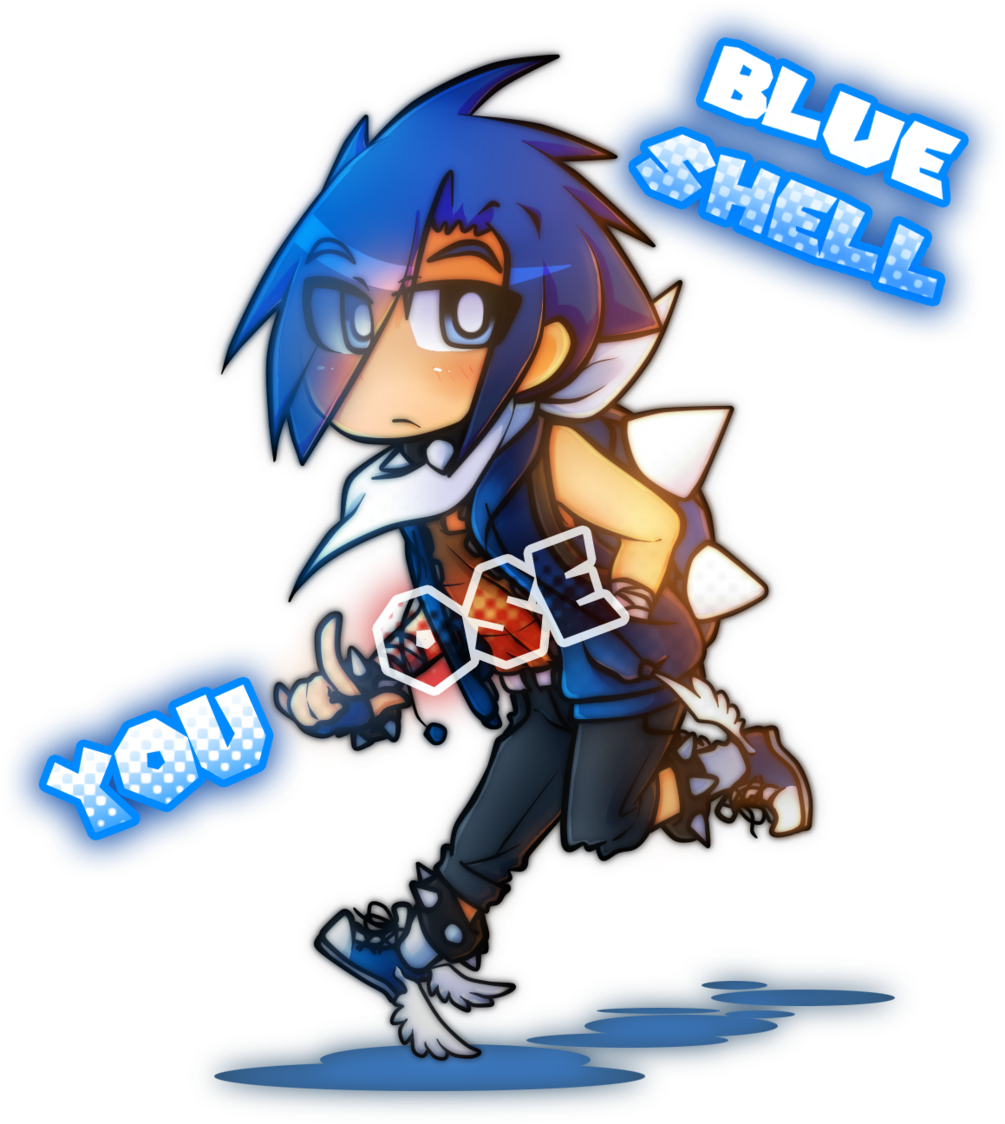 Mario Kart Blue Shell Personified By Geekykitten64 - Mario Kart 7 Blue Shell (1024x1149)