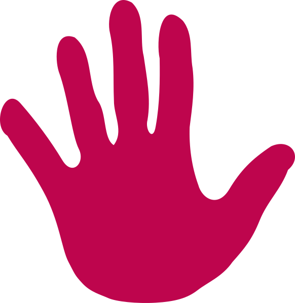 Colorful Hands Clipart Pink (582x598)