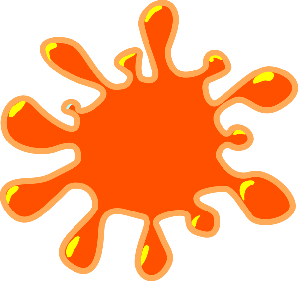 Orange Clipart Splat - Paint Splatter Clip Art (600x566)