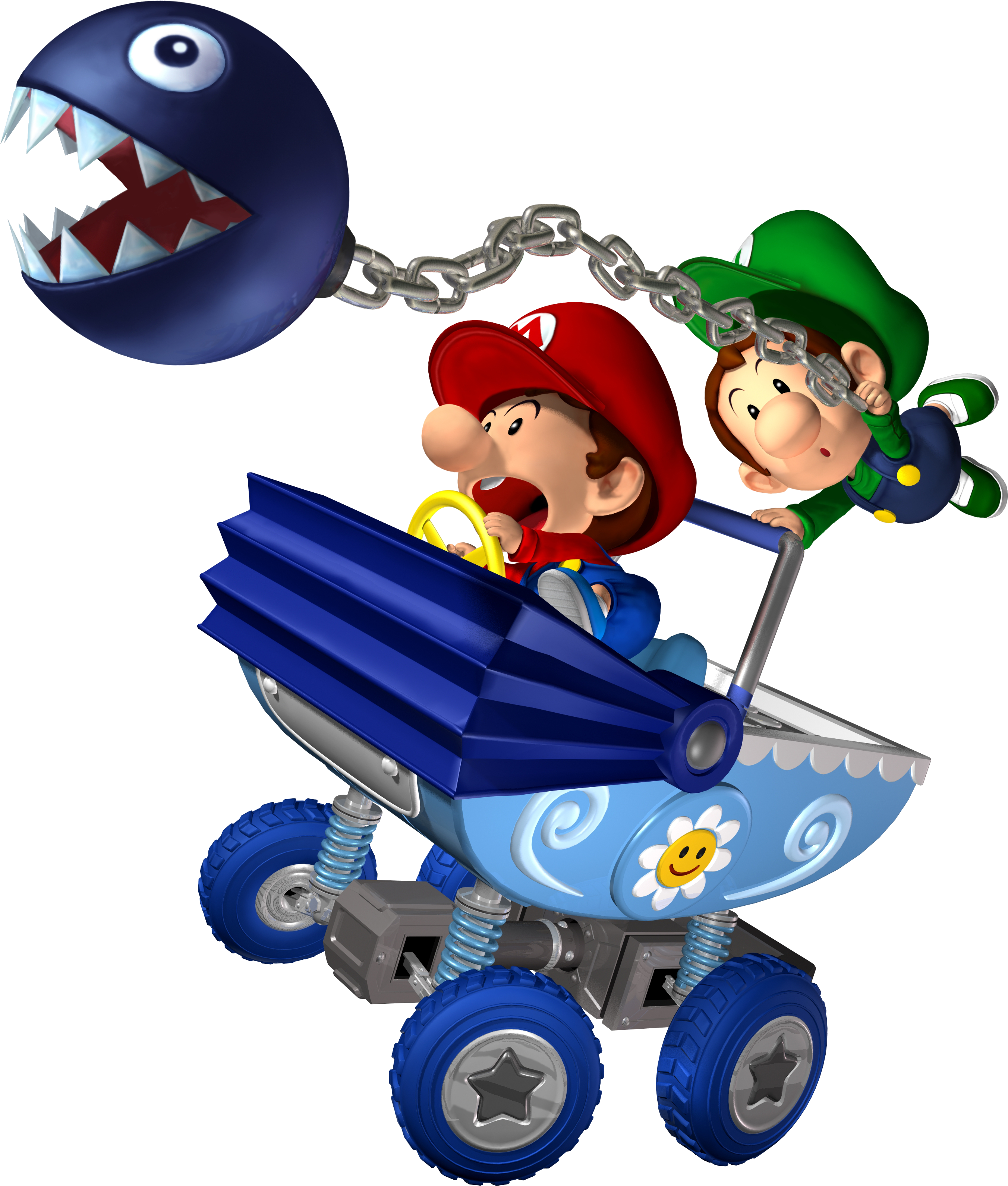 Babies And Chain Chomp - Mario Kart Double Dash Baby Mario (2835x3300)
