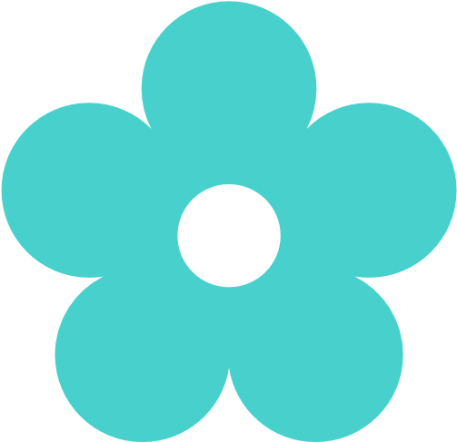 Retro Flower 1 Color Colour Medium Turquoise Peace - Bong Hoa 5 Canh (555x550)
