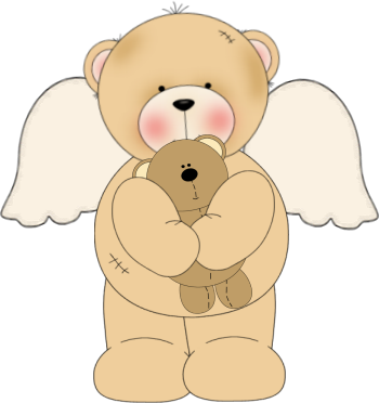 Loving Angel - Angel Bear Clip Art (350x372)