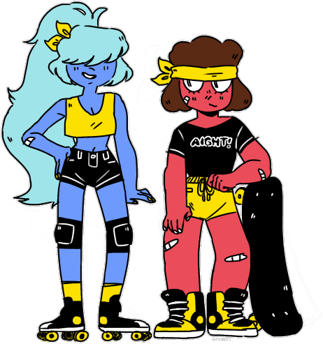 Black N Yella Skate Squad Part 2 Insp - Cartoon (500x526)