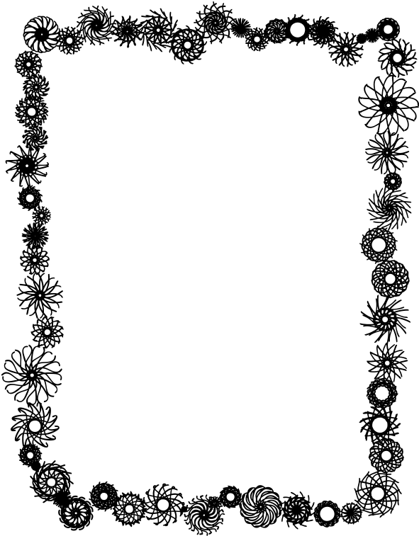 Black And White Flower Border - Border Art Black And White (900x900)