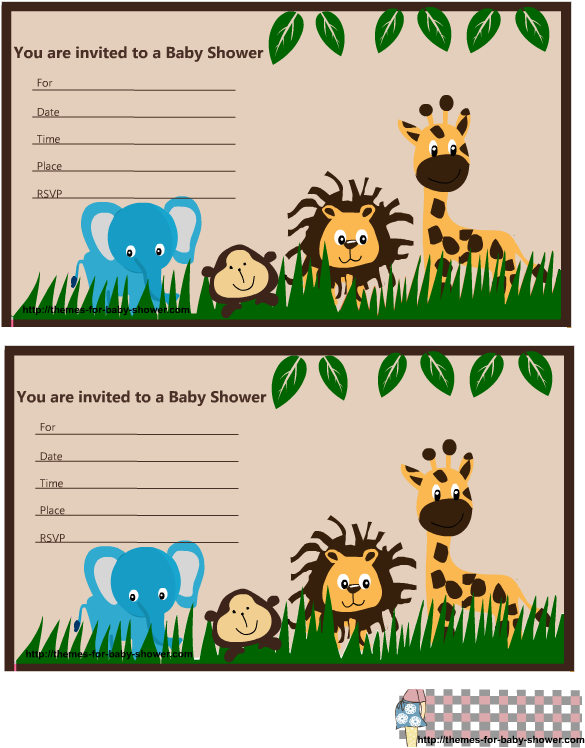 The Jungle For Baby Shower Free Printable Kit Oh - Cartoon (612x792)