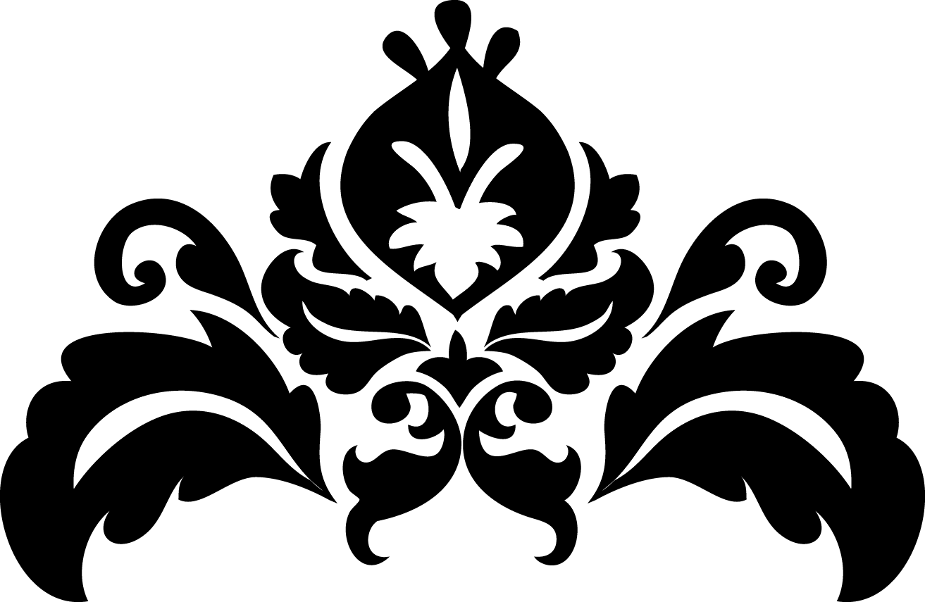 Damask Clipart Heart Filigree - Black And White Damask Patterns (1313x855)