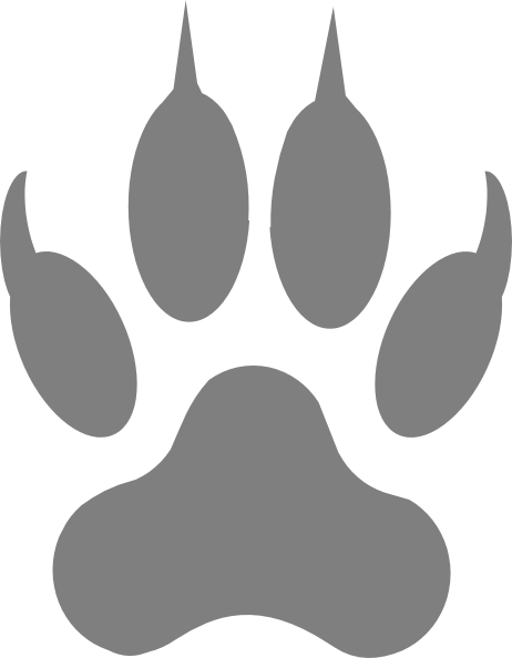 Black And White Heart Border Clip Art For Kids - Lion Footprint (462x594)