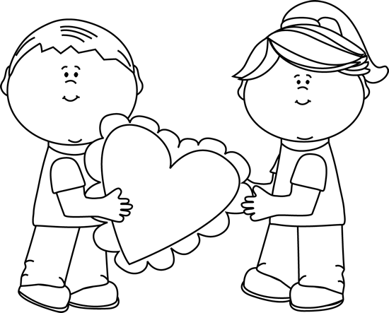 Valentine Images Black And White - Valentines Day Clip Art Black And White (550x443)