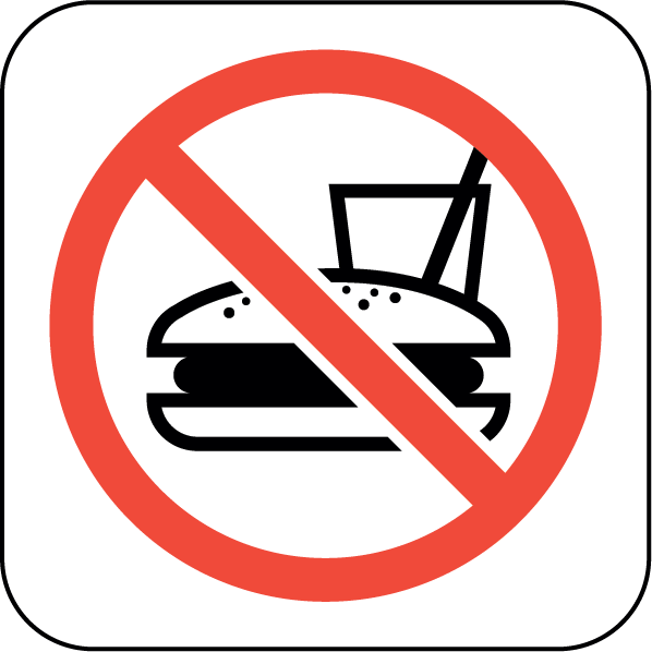 Png B/w - Food Items Not Allowed (598x598)