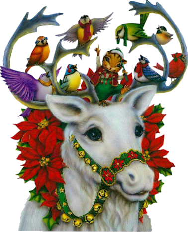 Christmas Pipes / Reindeer Sleigh - C Est Bientot Noel (378x466)