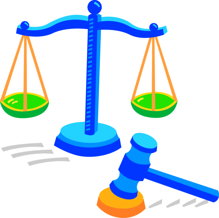 Vector Illustration Of Weighing Scales Of Justice With - Consumer Rights In India (705x700)