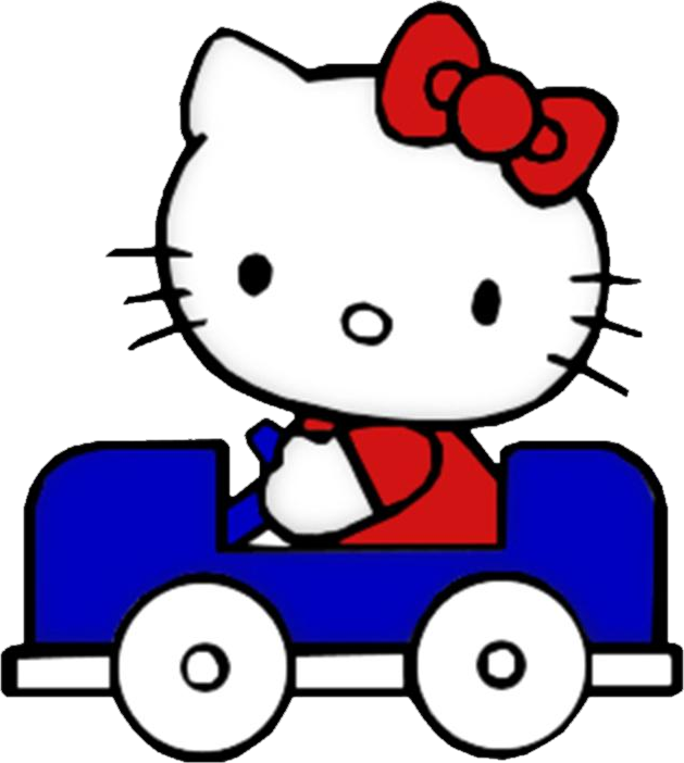 5 Hello Kitty Charts On This Page - Hello Kitty Driving A Car (629x702)