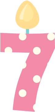 Cards - - Pink Number 7 Png (262x464)