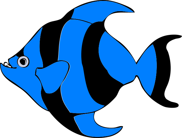 Blue Fish Clipart (600x455)