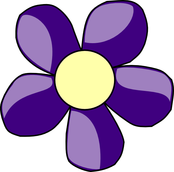 Purple Flower Clip Art At Clker - Clip Art Flowers Purple (600x594)