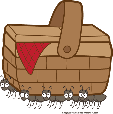 Picnic Clipart Picnic Basket - Picnic Basket Clip Art (460x465)