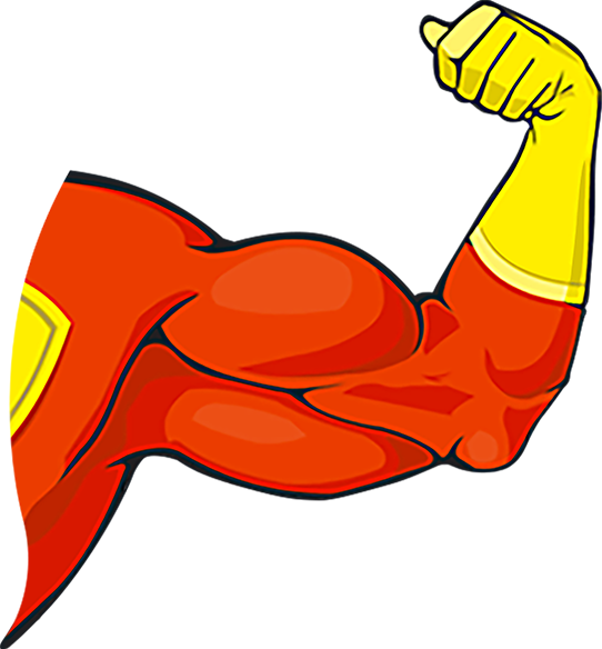 Aluminum Frame Construction - Cartoon Superhero Arms (542x584)