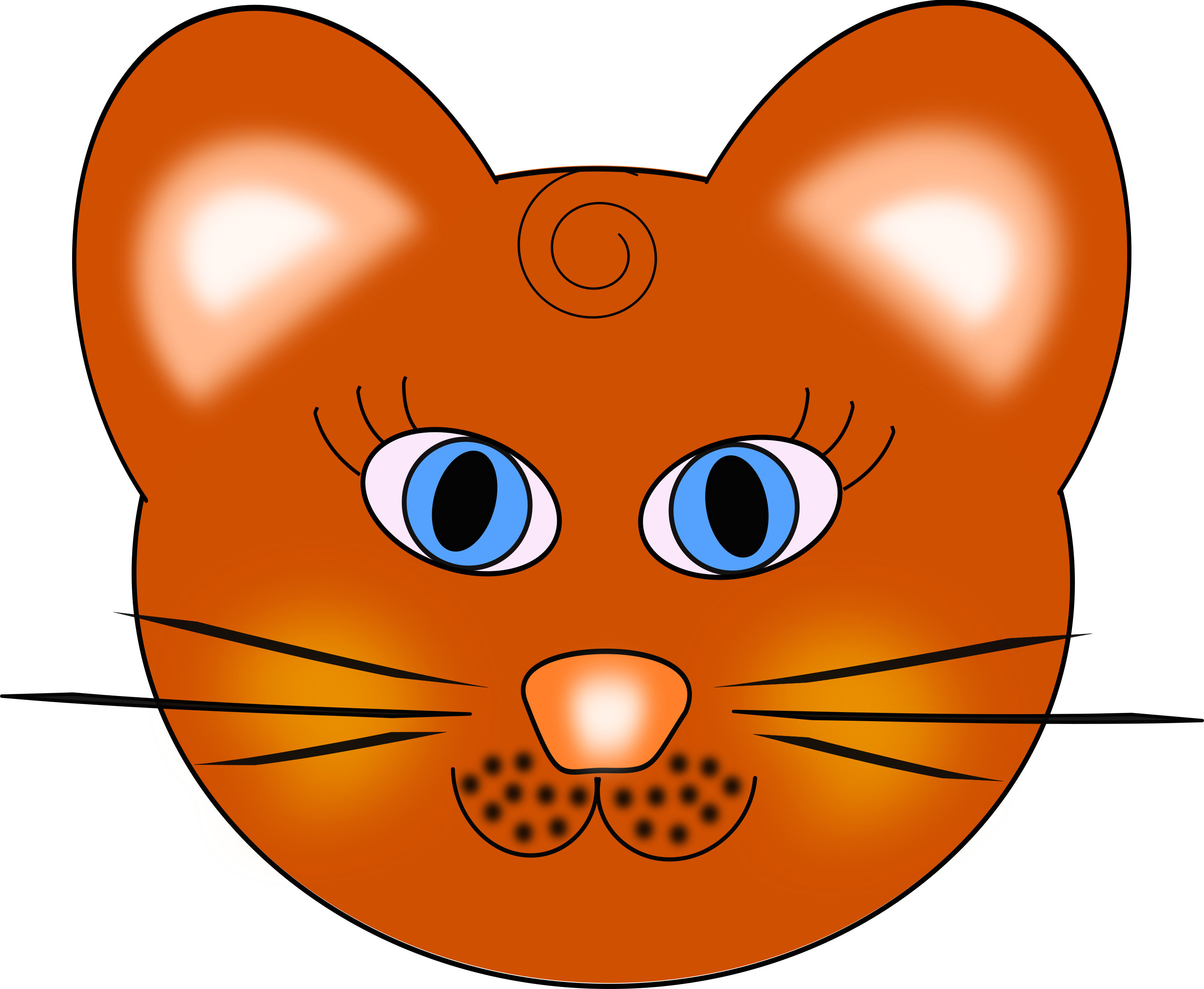 Big Image - Clipart Cat Face (2920x2400)