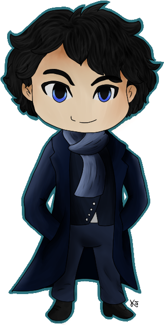 Sherlock Holmes Drawing 221b Baker Street Chibi - Sherlock Holmes Drawing 221b Baker Street Chibi (570x700)