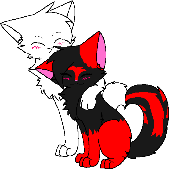 Warrior Cat Couple Coab By Creepergirl200 On Clipart - Warrior Cats Base Couple (800x600)