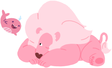 Lion And Tiny Floating Whale - Steven Universe (500x520)