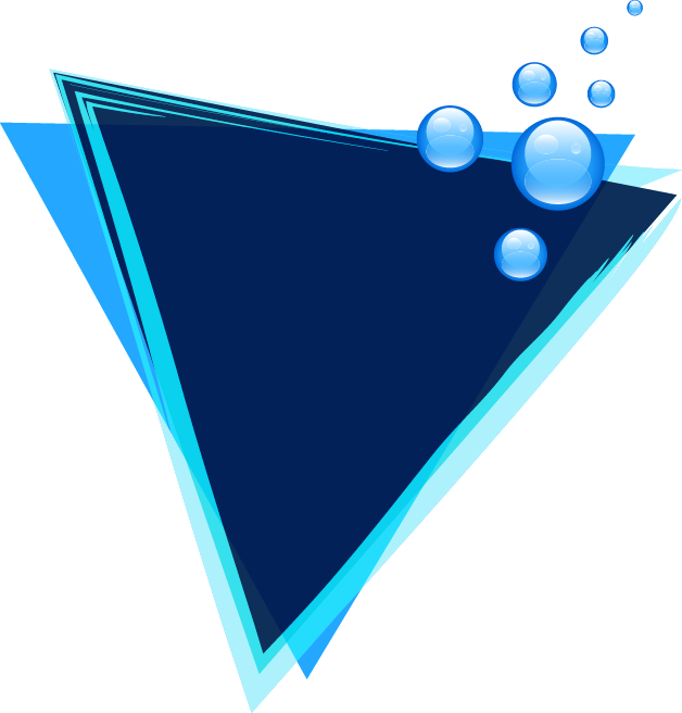 Blue Dream Bubble Border Triangle - Blue (628x656)