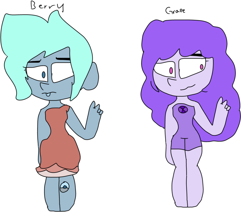 Grape And Blueberry Adopts By Kawaii Apple Chan - Grape (932x857)