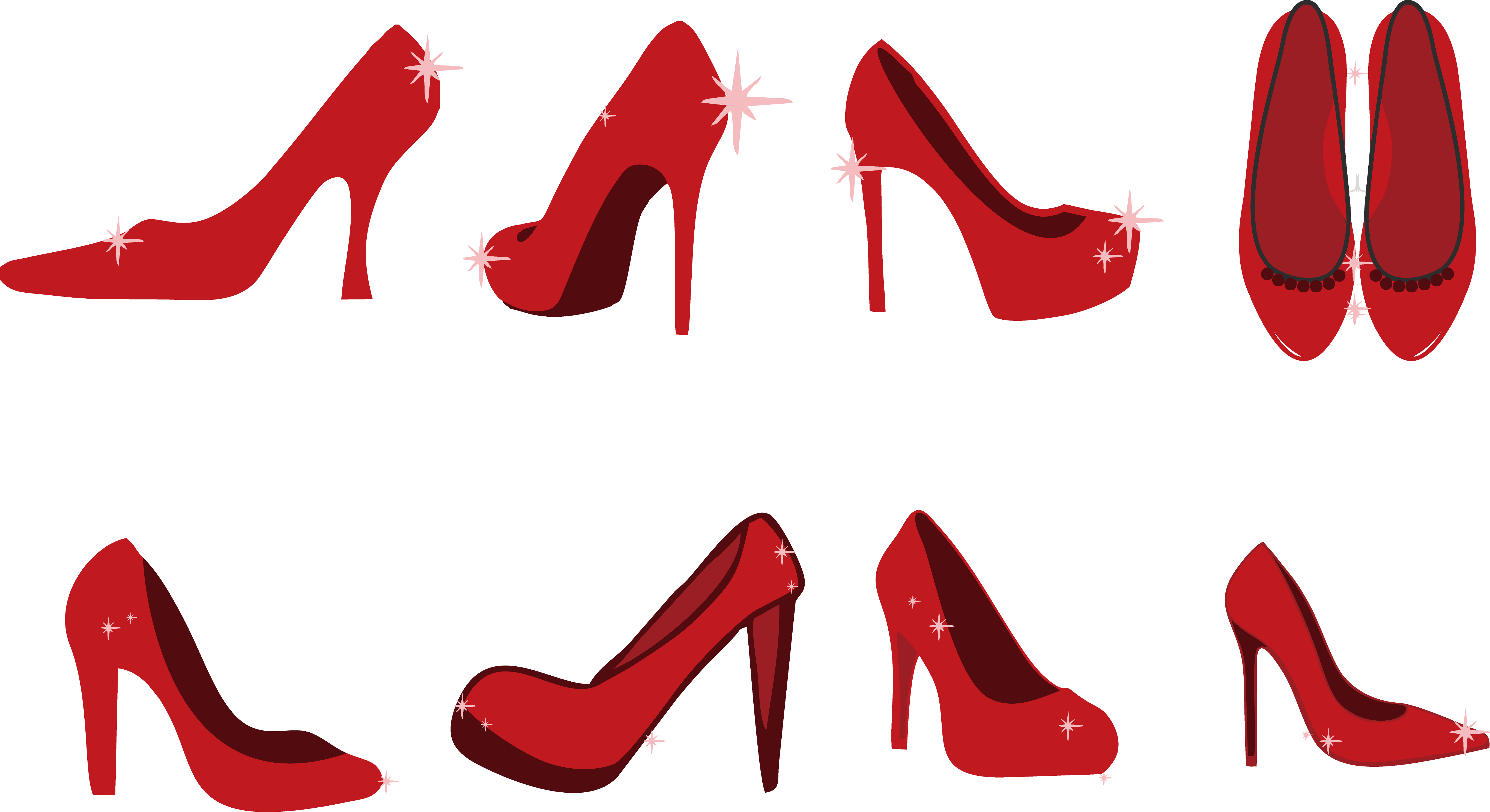 Slipper High Heeled Footwear Red Shoe Clip Art - Ruby (5461x2977)