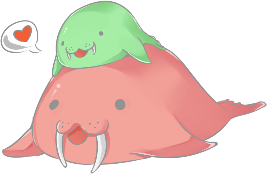 Walrus Family By Makkei On Clipart Library - Cute Walrus Png (1024x711)